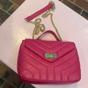 Pink Quilted Crossbody Bag